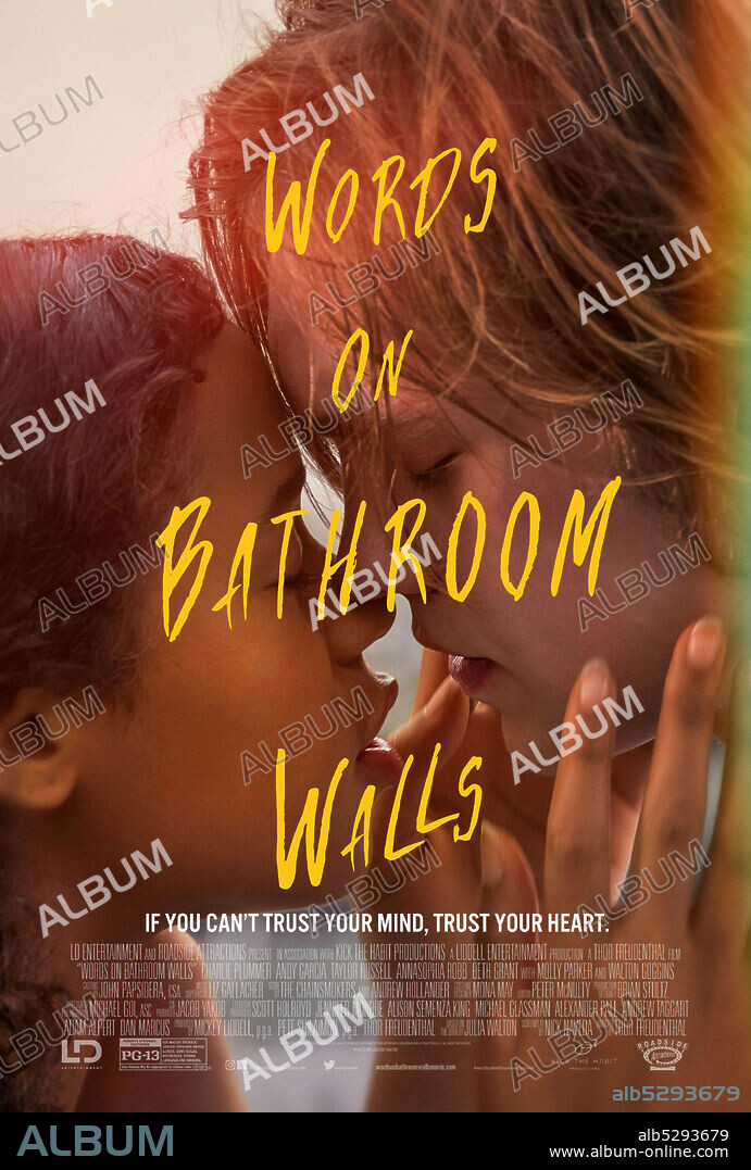 Poster de PALABRAS EN LAS PAREDES DEL BAÑO, 2020 (WORDS ON BATHROOM WALLS), dirigida por THOR FREUDENTHAL. Copyright LD ENTERTAINMENT.