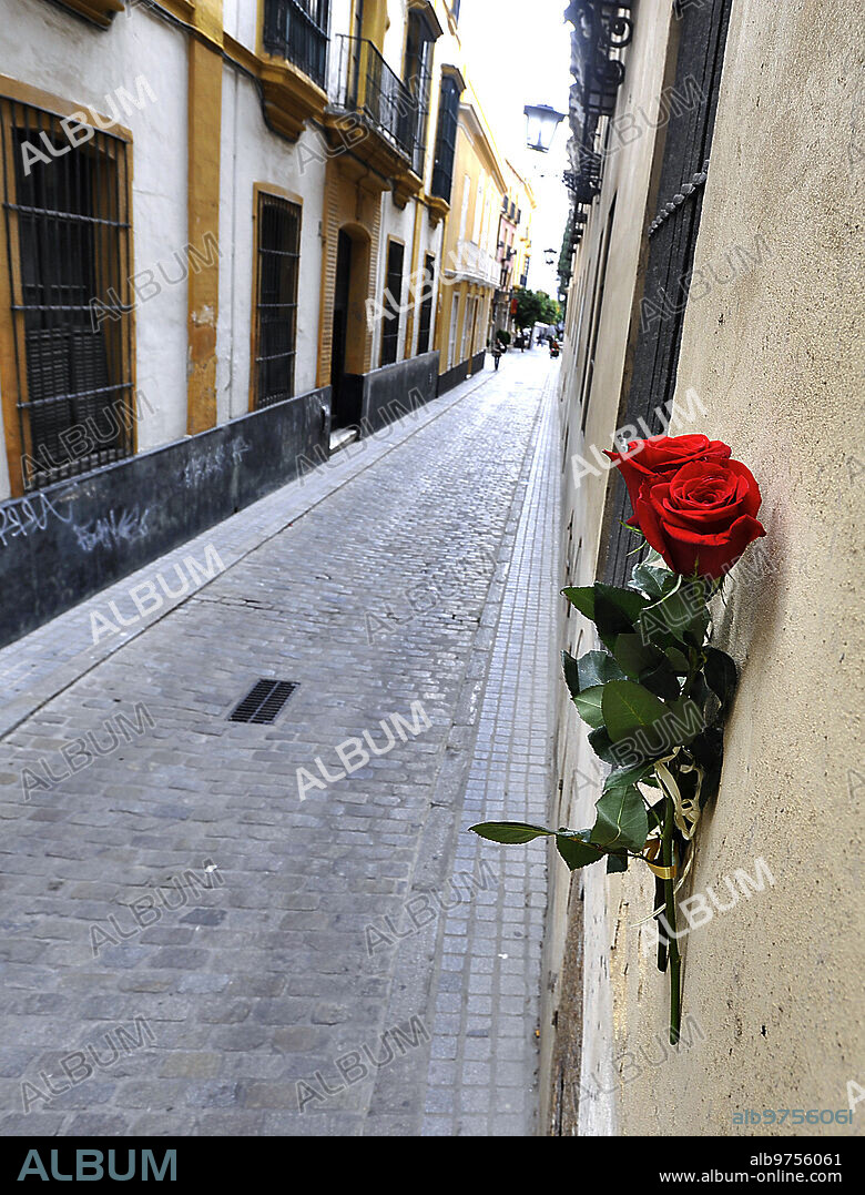 Seville, 01/29/2014. Site of the ETA attack against councilor Alberto Jiménez Becerril and his wife. Photo: Raúl Doblado. ARCHSEV.