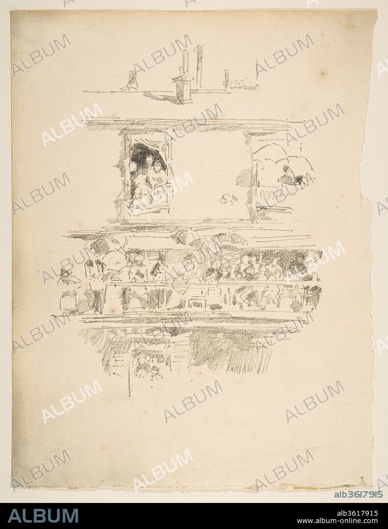 JAMES ABBOTT MCNEILL WHISTLER. The Long Balcony. Artist: James McNeill Whistler (American, Lowell, Massachusetts 1834-1903 London). Dimensions: 10 3/4 x 8 1/4 in. (27.3 x 21 cm). Date: 1894.