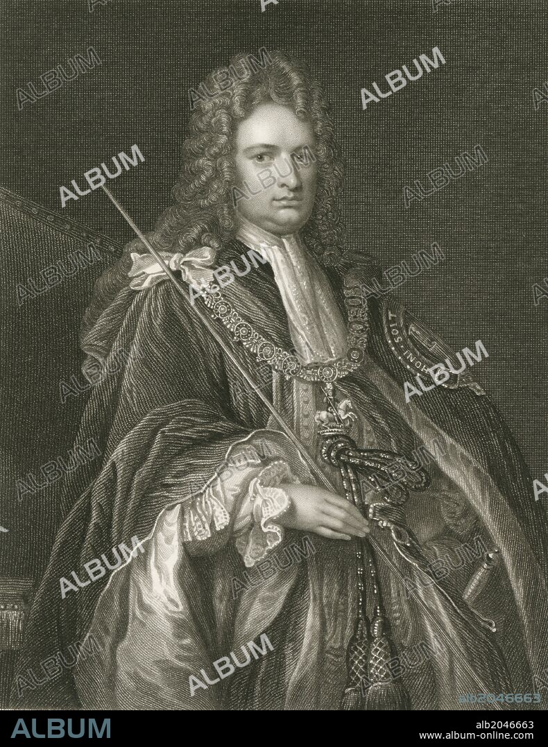 Sir Robert Harley (1579-1656) was an English statesman who served as Master of the Mint for Charles I and later supported the parliamentarians during the English Civil War, engraving.