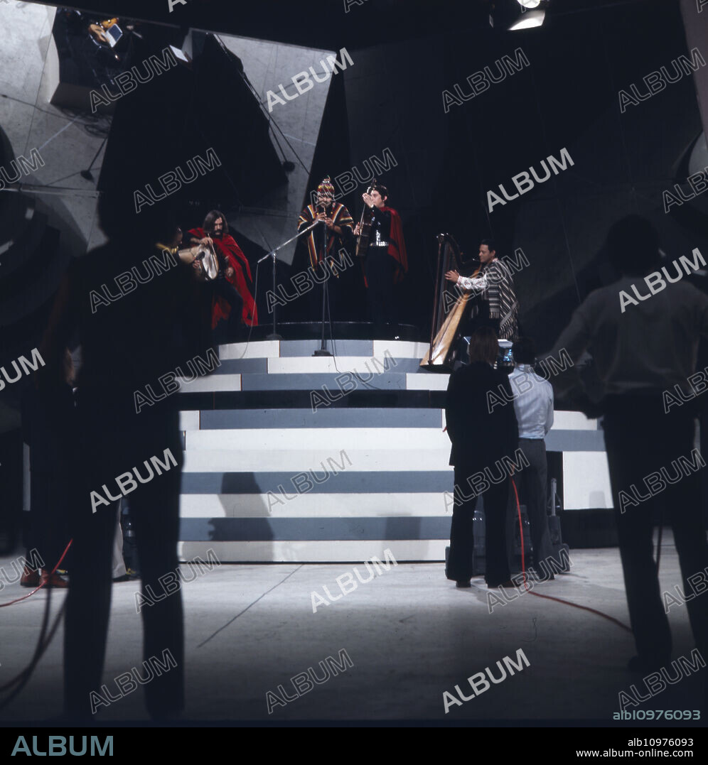 The panfluteplayer Facio Santillan with his band at the IFA, Berlin 1971 Germany.