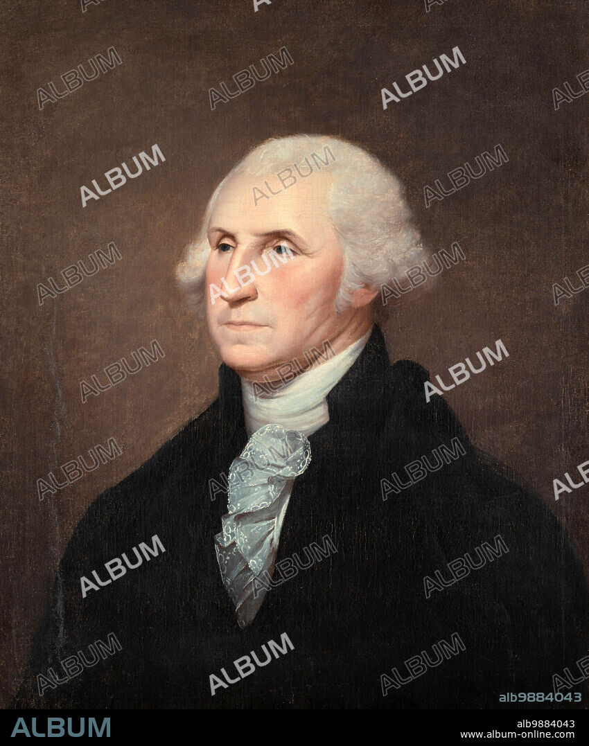 George Washington (February 22, 1732 - December 14, 1799) was the first President of the United States of America from 1789 to 1797, Historic, digitally restored reproduction from a 19th century original.