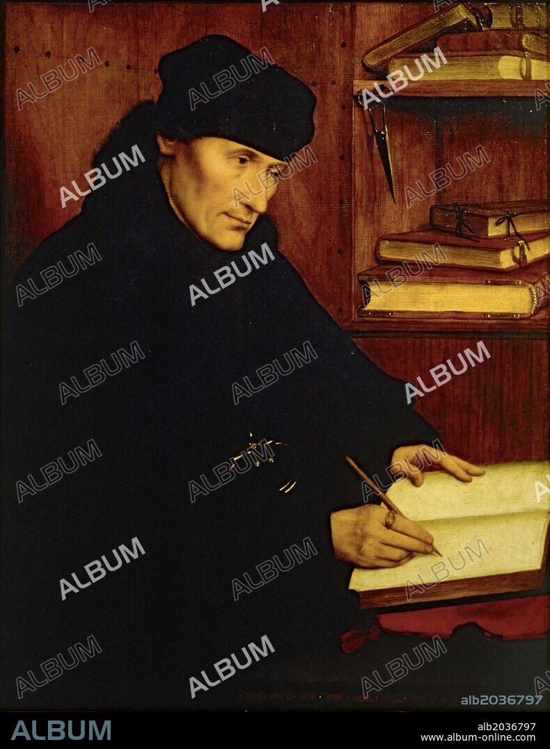 QUENTIN MASSYS. Gabriël Metsu / 'Erasmus of Rotterdam', 16th, Oil on canvas.