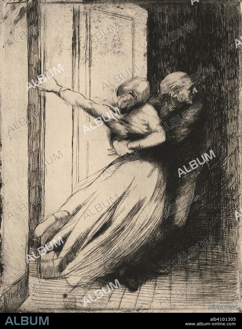 ALBERT BESNARD. Rape (Le viol). Dimensions: 51.9 cm x 32.7 cm, 32 cm x 24.8 cm, 32 cm x 24.8 cm.