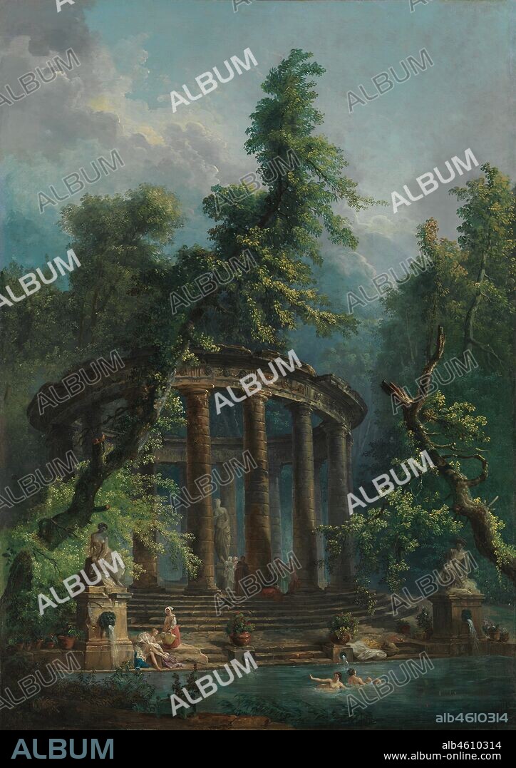 HUBERT ROBERT. The Bathing Pool, .