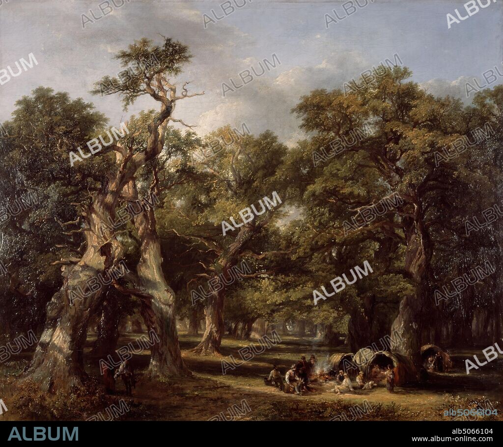 A Forest Glade, Arden, Warwickshire, 1845 By Frederick Henry Henshaw, Tree, Landscape, Oil Painting, Forest.