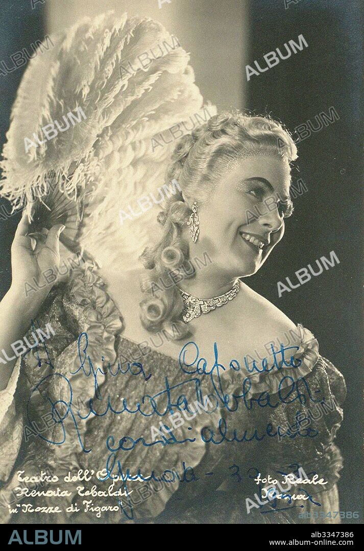 ANONYMOUS. Renata Tebaldi as Countess Rosina Almaviva in "Le Nozze di Figaro" by Wolfgang Amadeus Mozart.