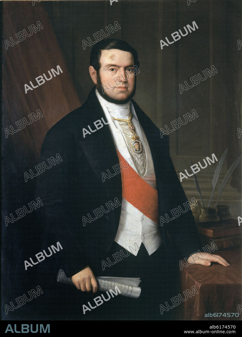 BERNARDO LÓPEZ PIQUER (escuela). JOAQUIN FRANCISCO PACHECO Y GUTIERREZ CALDERON  (1808-1865)- O/L.