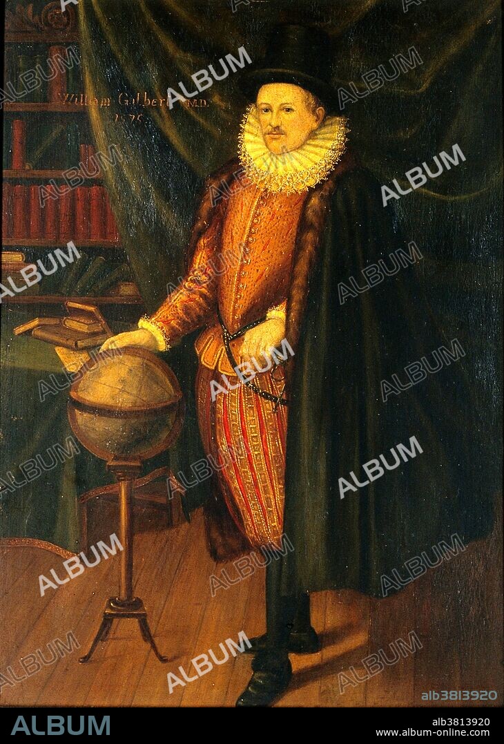 William Gilbert (1544-1603) was an English physician, physicist and natural philosopher whose primary scientific work was De Magnete... (1600) (On the Magnet and Magnetic Bodies, and on the Great Magnet the Earth), and who is credited as one of the originators of the term "electricity." A unit of magnetomotive force, also known as magnetic potential, was named the Gilbert in his honor. In De Magnete, he describes many of his experiments with his model Earth called the terrella. From these experiments, he concluded that the Earth was itself magnetic and that this was the reason compasses point north (previously, some believed that it was the pole star (Polaris) or a large magnetic island on the north pole that attracted the compass). He was the first to argue, correctly, that the centre of the Earth was iron, and he considered an important and related property of magnets was that they can be cut, each forming a new magnet with north and south poles.