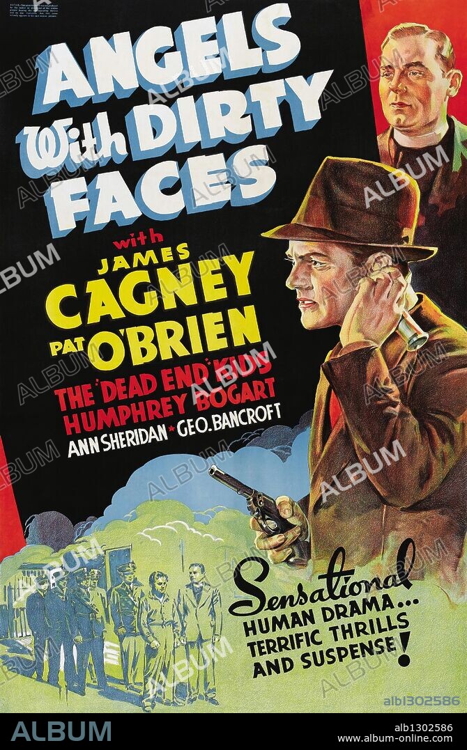 Poster de ÁNGELES CON CARAS SUCIAS, 1938 (ANGELS WITH DIRTY FACES), dirigida por MICHAEL CURTIZ. Copyright WARNER BROS/FIRST NATIONAL.