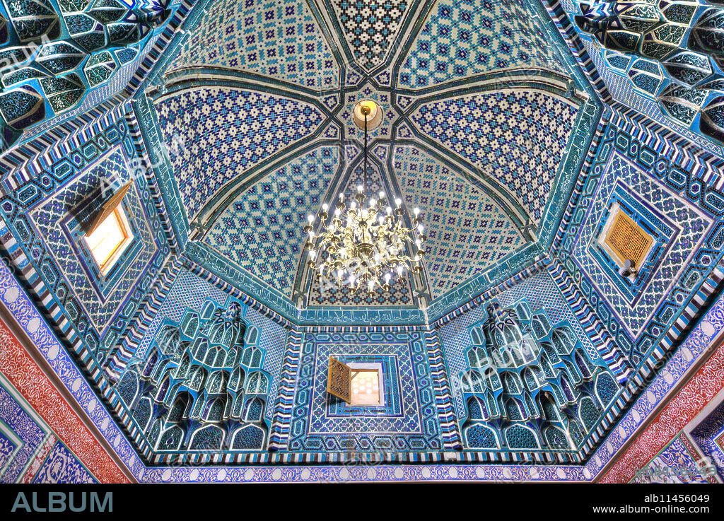 Ceiling, Kusan Ibn Abbas Complex, Shah-I-Zinda, Samarkand, Uzbekistan.