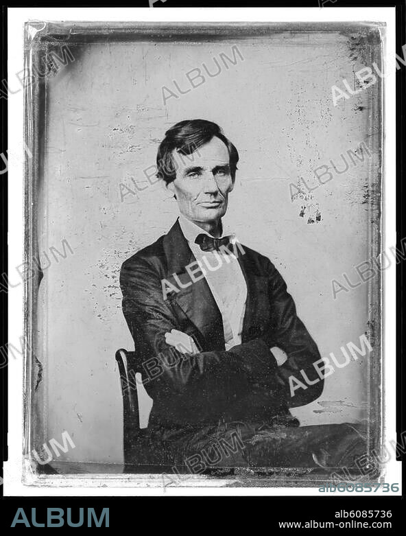 Lincoln, Abraham 16th president of the USA (1861-65), near Hodgenville (Ky.) 12.2.1809-(assassinated) Washington 15.4.1865. Portrait, 1860 (Preston Butler).