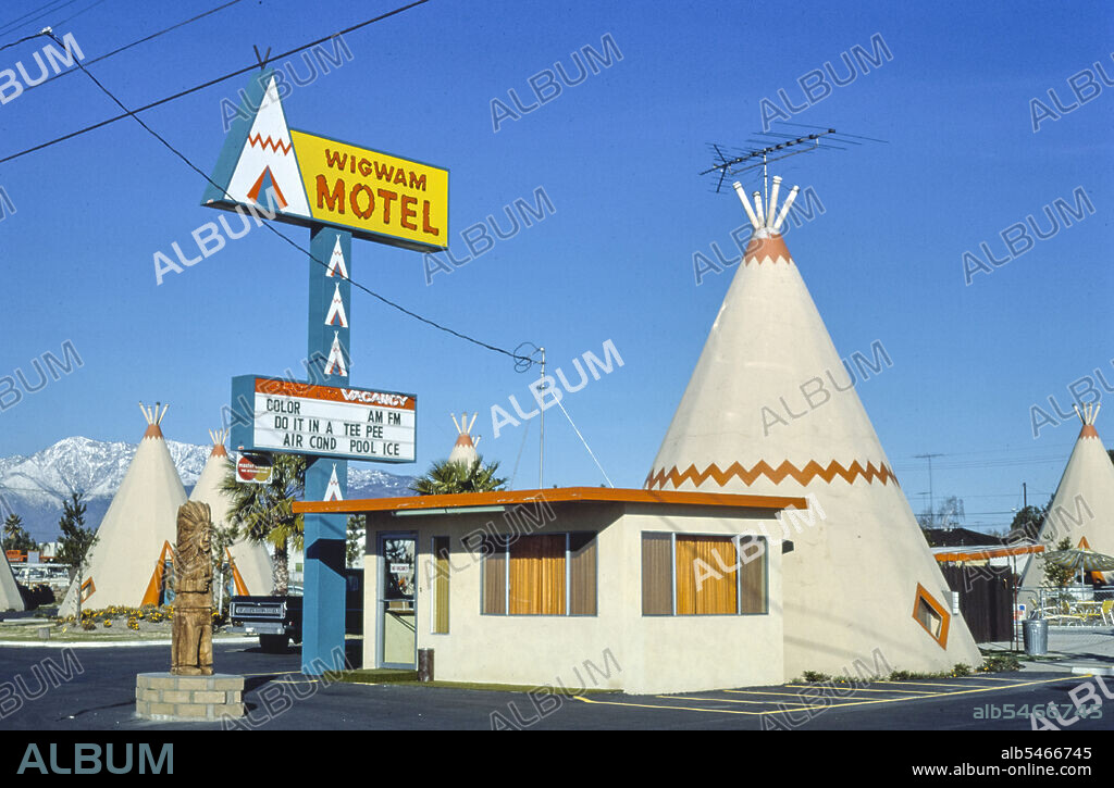 1970s United States -  Wigwam Village Motel, Rialto, California 1977 .