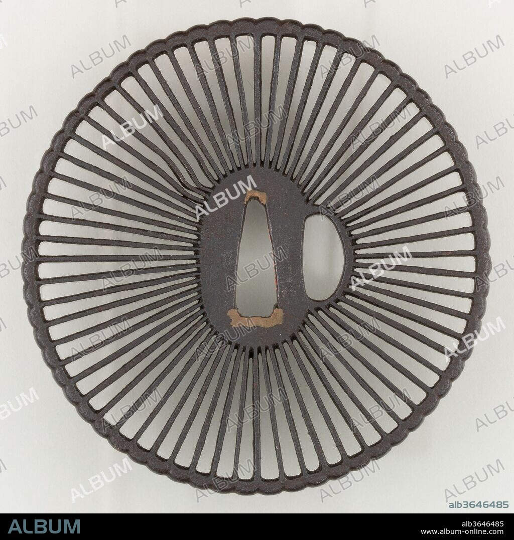 Sword Guard (Tsuba). Culture: Japanese. Dimensions: H. 4 1/2 in. (11.4 cm); W. 4 7/16 in. (11.3 cm); thickness 1/4 in. (0.6 cm); Wt. 7.2 oz. (204.1 g). Date: 1600-1700.