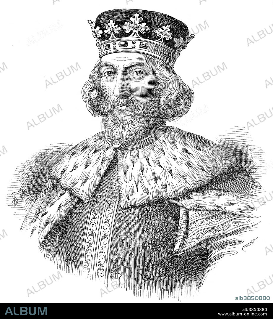 Portrait of John Lackland, Johann Ohneland, Jean Plantagenêt, Jean Sans-Terre 1166 - 1216, King of England from 1199 to 1216