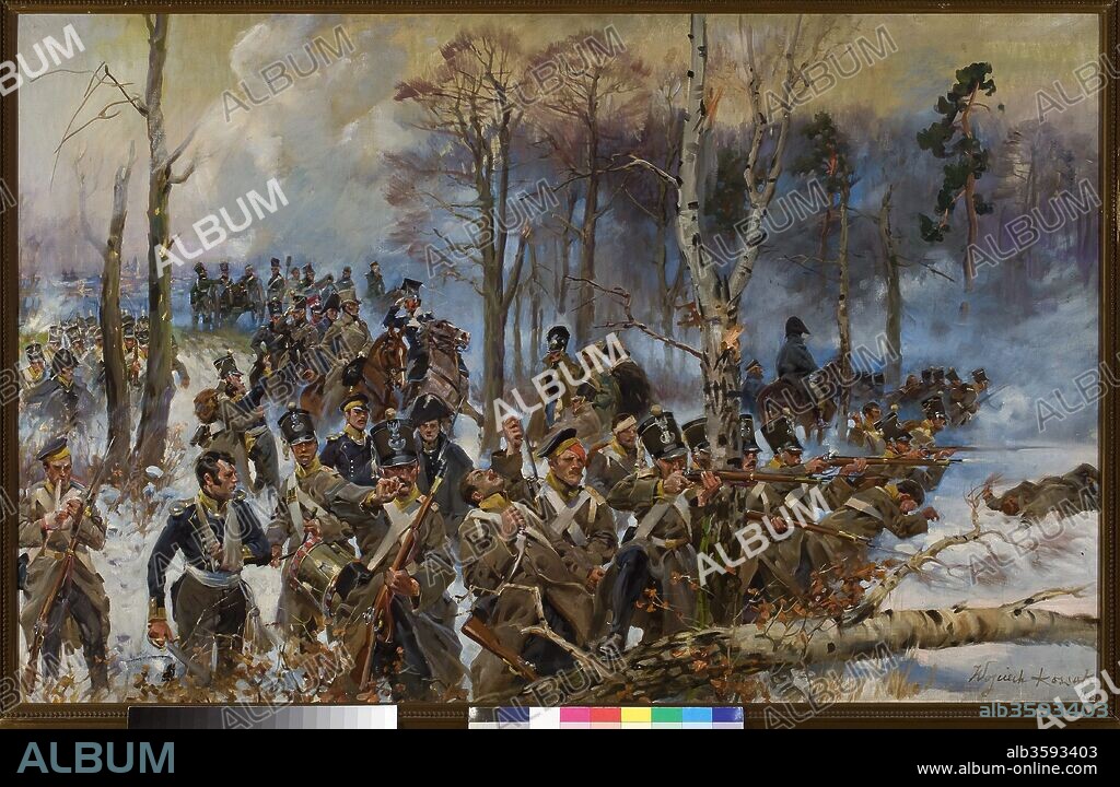 WOJCIECH KOSSAK. The battle of Olszynka Grochowska, February 25, 1831.