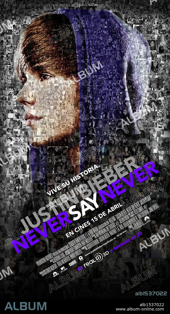 Poster of JUSTIN BIEBER: NEVER SAY NEVER, 2011, directed by JON CHU. Copyright PARAMOUNT PICTURES.