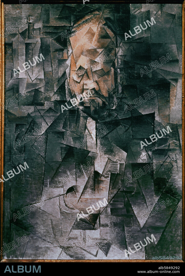 PABLO PICASSO. Portrait of artdealer Ambroise Vollard, spring 1910 Canvas, 93 x 66 cm.