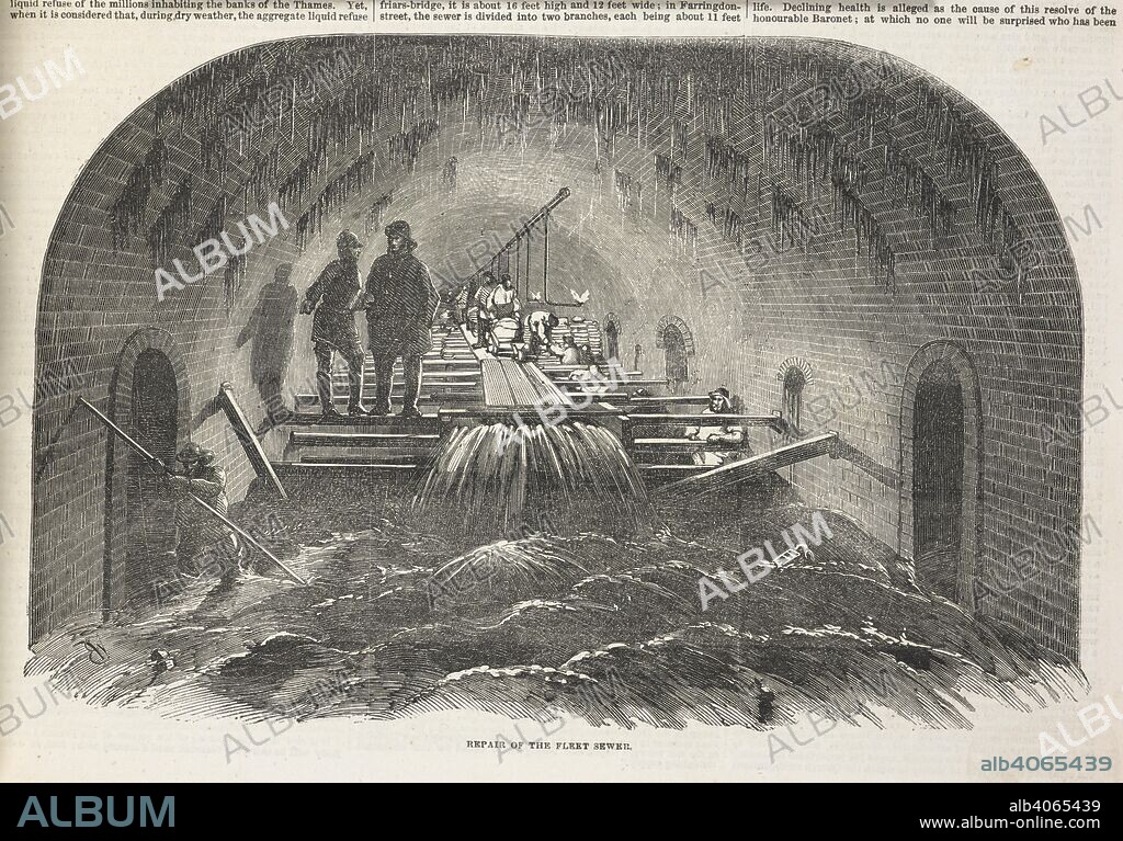 Repair of the Fleet sewer. The illustrated London news. London, 1842-. Source: P.P.7611, page 49, detail.
