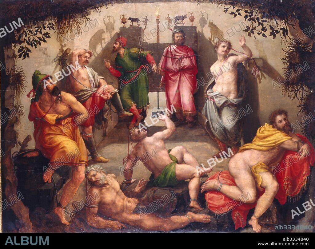 MICHIEL COXCIE (COXIE). Plato's Allegory of the Cave.