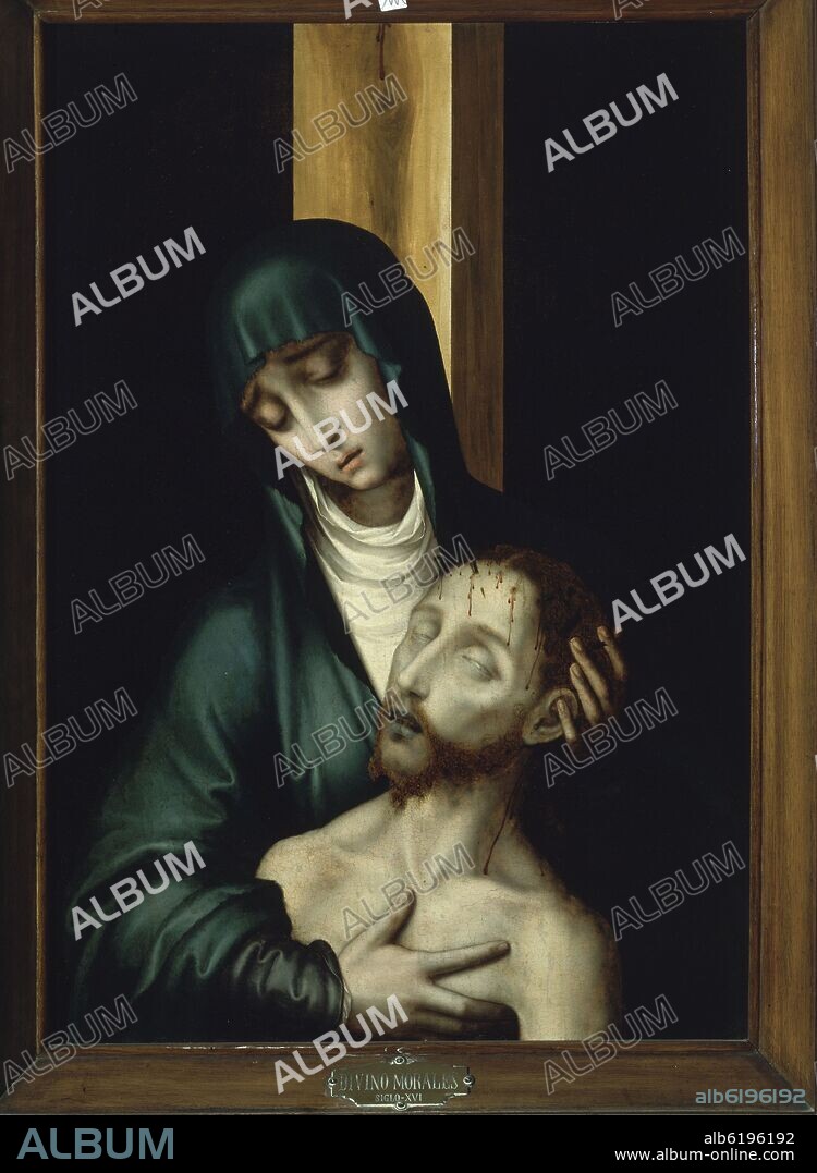 LUIS DE MORALES 1510/1586 EL DIVINO MORALES. LA PIEDAD-OLEO/TABLA-72X50 CMS- S XVI.