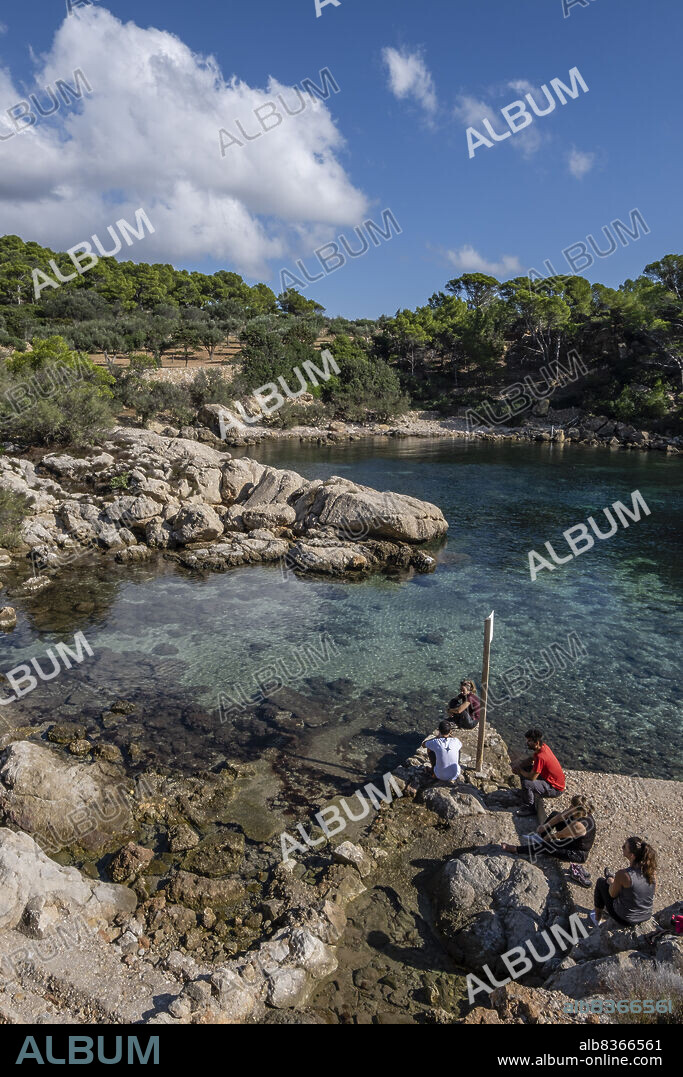 Des Lledó port, sa Dragonera natural park, Mallorca, Balearic Islands, Spain.