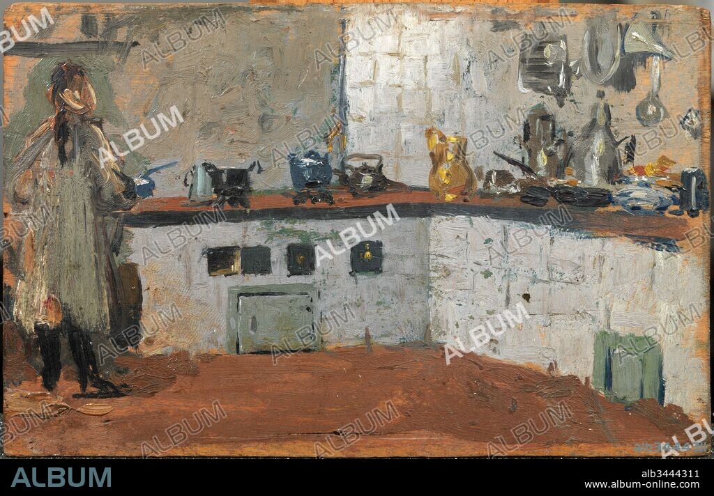 Pablo Picasso/ "Cocina", 1896, Pintura sobre tabla (óleo sobre madera), 9,9 x 15,5 cm, MPB 110183.