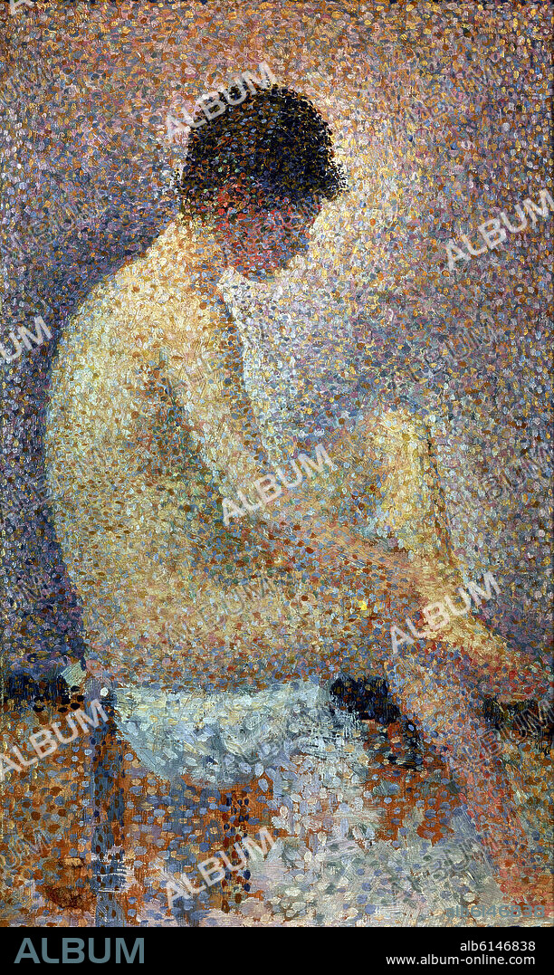 GEORGES SEURAT (1859-1891). MODELO SENTADA DE PERFIL-24X14,50-1887-.