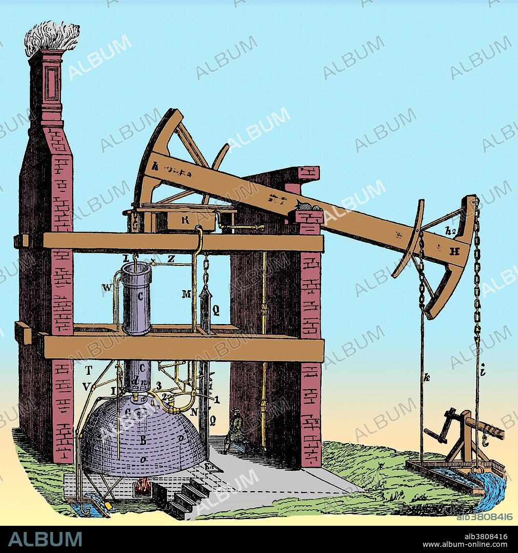 The atmospheric engine invented by Thomas Newcomen in 1712, often referred to simply as a Newcomen engine, was the first practical device to harness the power of steam to produce mechanical work. Newcomen engines were used throughout Britain and Europe, principally to pump water out of mines, starting in the early 18th century. James Watt's later Watt steam engine was an improved version of the Newcomen engine. As a result, Watt is today better known than Newcomen in relation to the origin of the steam engine. Thomas Newcomen (February 1664 - August 5, 1729) was an English inventor, ironmonger by trade and a Baptist lay preacher by calling.