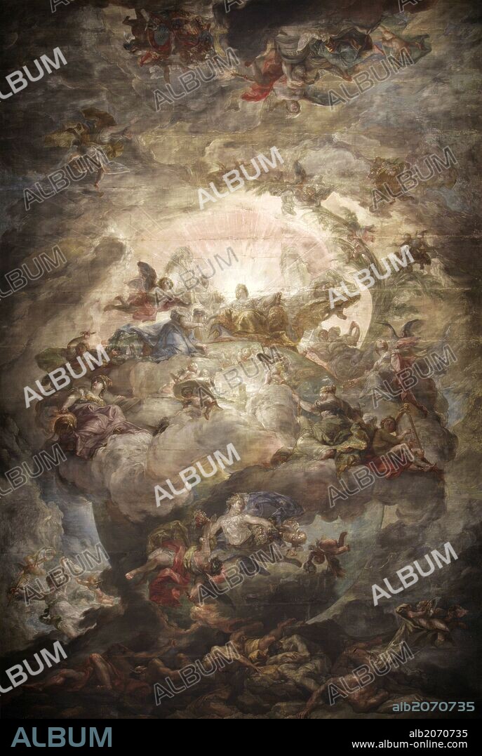 VICENTE LOPEZ PORTAÑA. Vicente López Portaña / 'Alegoría de la donación del Casino a la reina Isabel de Braganza por el Ayuntamiento de Madrid', 1818, Escuela Española, Temple sobre Lienzo, 950 cm x 620 cm, P04094.