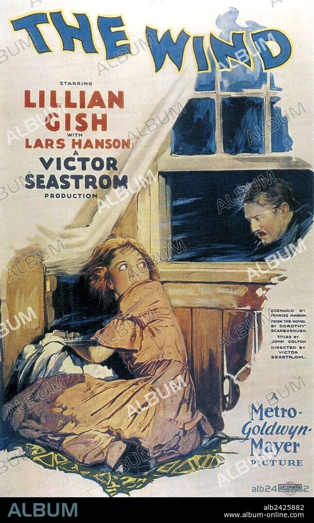 Poster de EL VIENTO, 1928 (THE WIND), dirigida por VICTOR SJOSTROM. Copyright M.G.M.