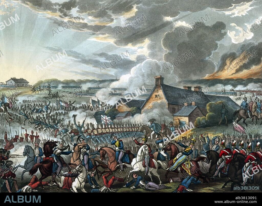 The Battle of Waterloo, depicting Arthur Wellesley, the Duke of Wellington. The defeat of the French forces of Napoleon Bonaparte. The last major battle of the Napoleonic wars. The Battle of Waterloo was fought on June 18, 1815, near Waterloo in present-day Belgium. A French army under the command of Napoleon was defeated by two of the armies of the Seventh Coalition: an Anglo-allied army under the command of the Duke of Wellington, and a Prussian army under the command of Gebhard Leberecht von BlÃ¼cher. Waterloo was the decisive engagement of the Waterloo Campaign and Napoleon's last. Waterloo cost Wellington around 15,000 dead or wounded and BlÃ¼cher some 7,000. Napoleon's losses were 24,000 to 26,000 killed or wounded and included 6,000 to 7,000 captured with an additional 15,000 deserting subsequent to the battle and over the following days. The defeat at Waterloo ended Napoleon's rule as Emperor of the French, and marked the end of his Hundred Days return from exile. He abdicated 4 days later, and on July 7 coalition forces entered Paris. Illustrated by William Heath and J C Stadler, 1819.