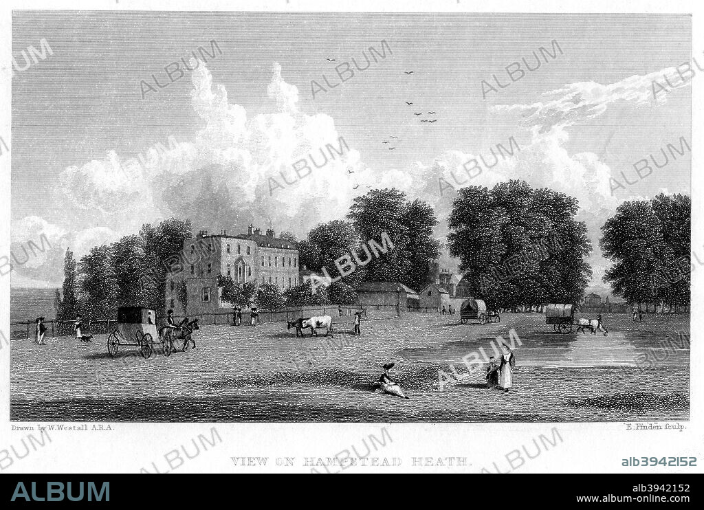 View on Hampstead Heath, London, 19th century.