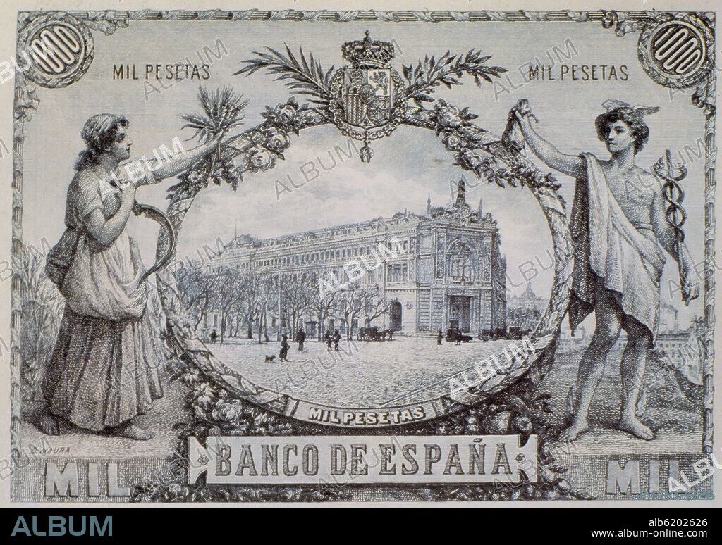 BILLETE DE 1000 PESETAS - BANCO DE ESPAÑA - EMISION DEL 27 DE MAYO DE 1915.