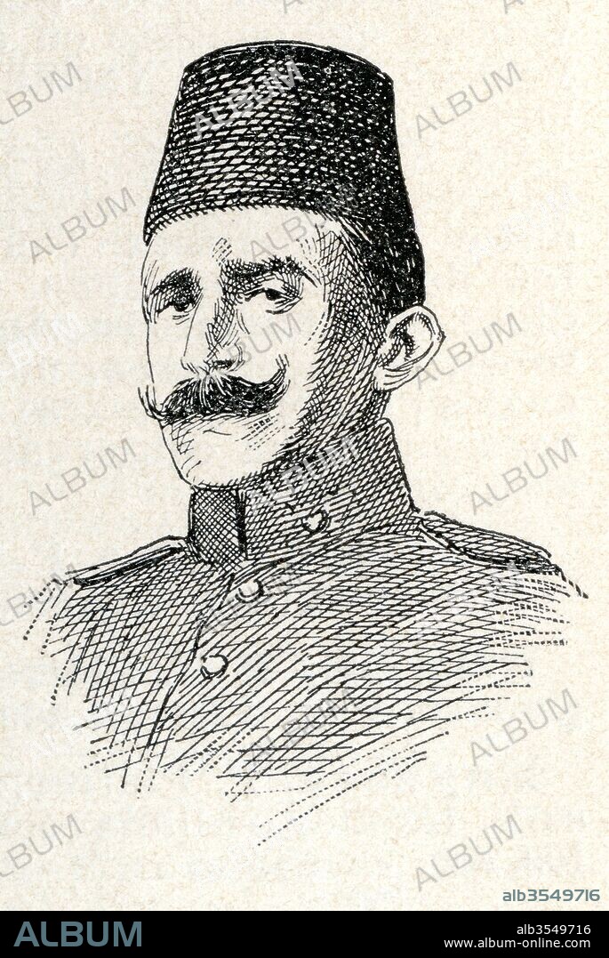Ismail Enver Pasha, 1881 – 1922. Ottoman military officer and a leader of the 1908 Young Turk Revolution. From Enciclopedia Ilustrada Segui, published c. 1900.
