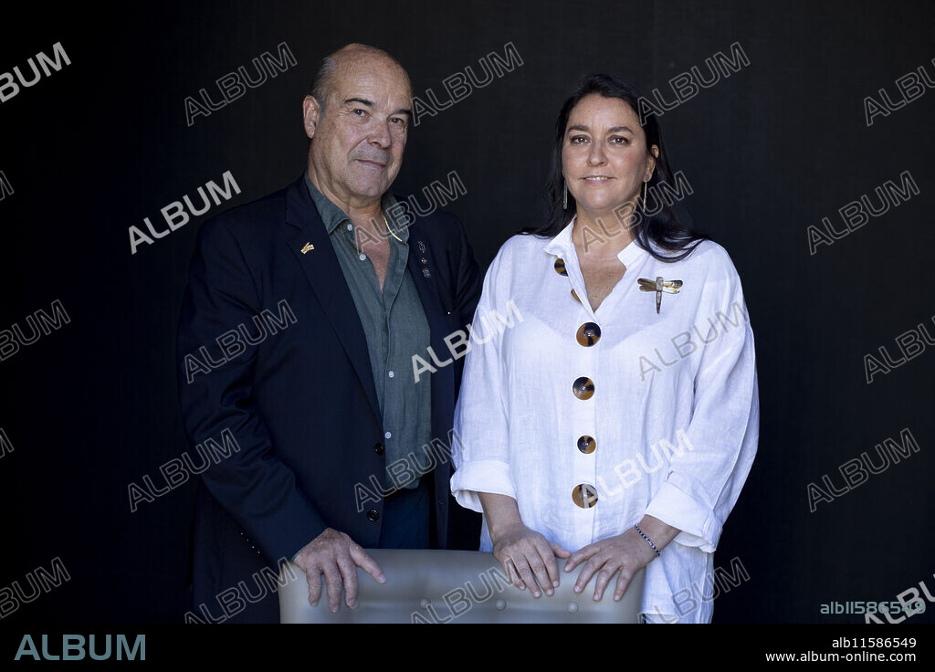 Antonio Resines and Ana Perez Lorente Poses portrait session during the promotion of Historias de Nuestro Cine, at Hotel Maria Cristina on September 24, 2019 in San Sebastian, Spain.