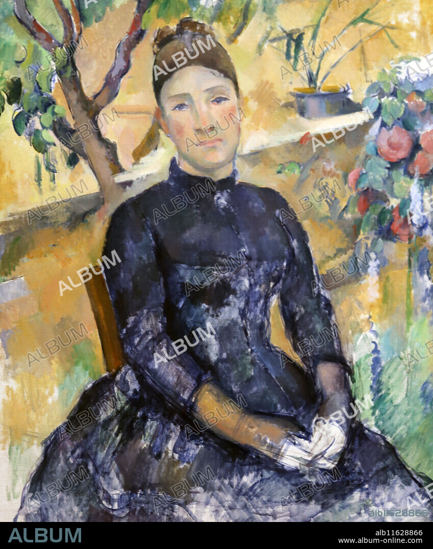 Paul Cezanne (1839-1906). Madame Cezanne (Hortense Fiquet, 1850-1922) in the Conservatory, 1891. Oil on canvas. Metropolitan Museum of Art. NY. USA.