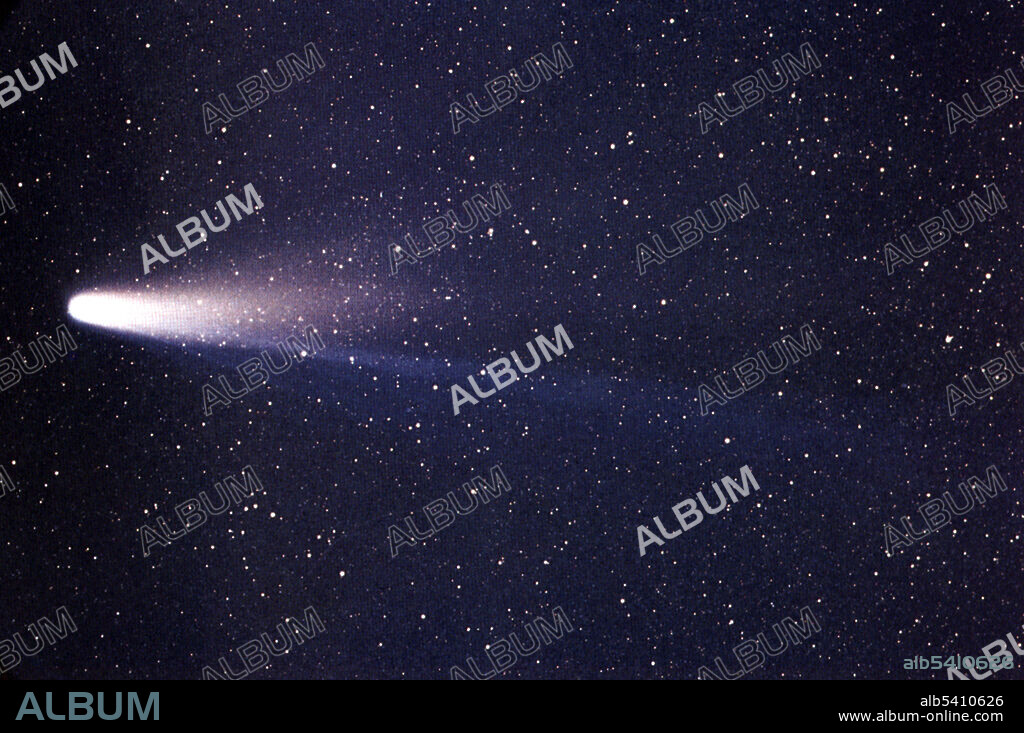 Comet 1P/Halley (Halley's Comet) as taken March 8, 1986 by W. Liller, Easter Island, part of the International Halley Watch (IHW) Large Scale Phenomena Network. Halley's Comet is the best known of the short-period comets and is visible from Earth every 75-76 years. It is the only short-period comet that is clearly visible to the naked eye from Earth. It was observed and recorded by astronomers since at least 240 BC. The comet's periodicity was first determined in 1705 by English astronomer Edmond Halley, after whom it is now named.