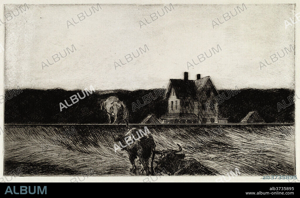 EDWARD HOPPER. American Landscape. Dated: 1920. Dimensions: plate: 18.5 x 31.3 cm (7 5/16 x 12 5/16 in.)  sheet: 34.13 × 45.4 cm (13 7/16 × 17 7/8 in.). Medium: etching in black.
