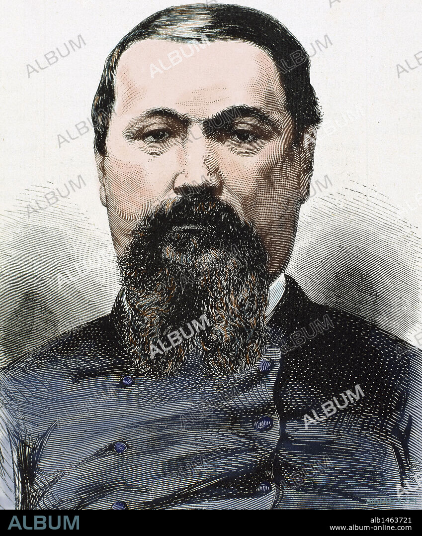 BONAPARTE, Pierre Napoleón (Roma,1815-1881). Hijo de Lucien Bonaparte, hermano de Napoleón. Permaneció en los Estados Pontificios hasta la edad de dieciséis años, y se afilió a los que combatían al Papa. Fue nombrado príncipe por Napoleón III. Grabado coloreado del siglo XIX.