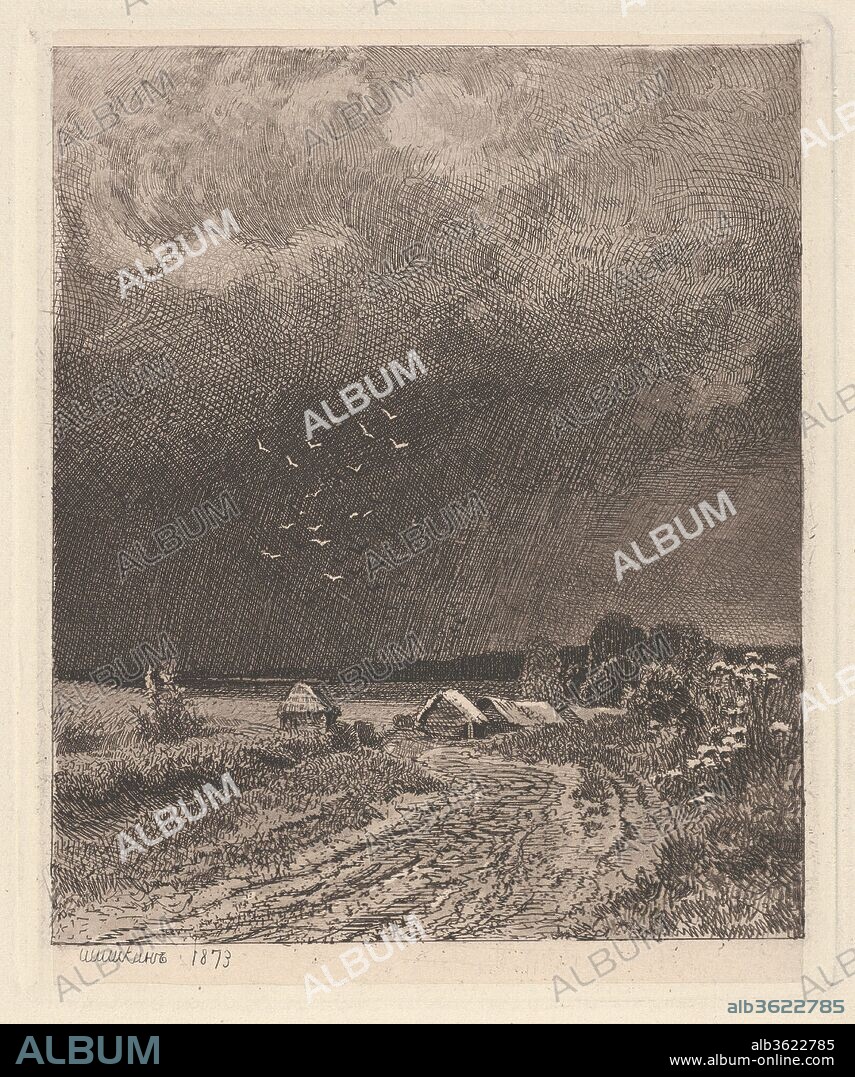 Before the Storm. Artist: Ivan Ivanovich Shishkin (Yelabuga 1832-1898 St. Petersburg). Dimensions: Plate: 5 1/16 x 4 1/8 in. (12.8 x 10.5 cm). Date: 1873.