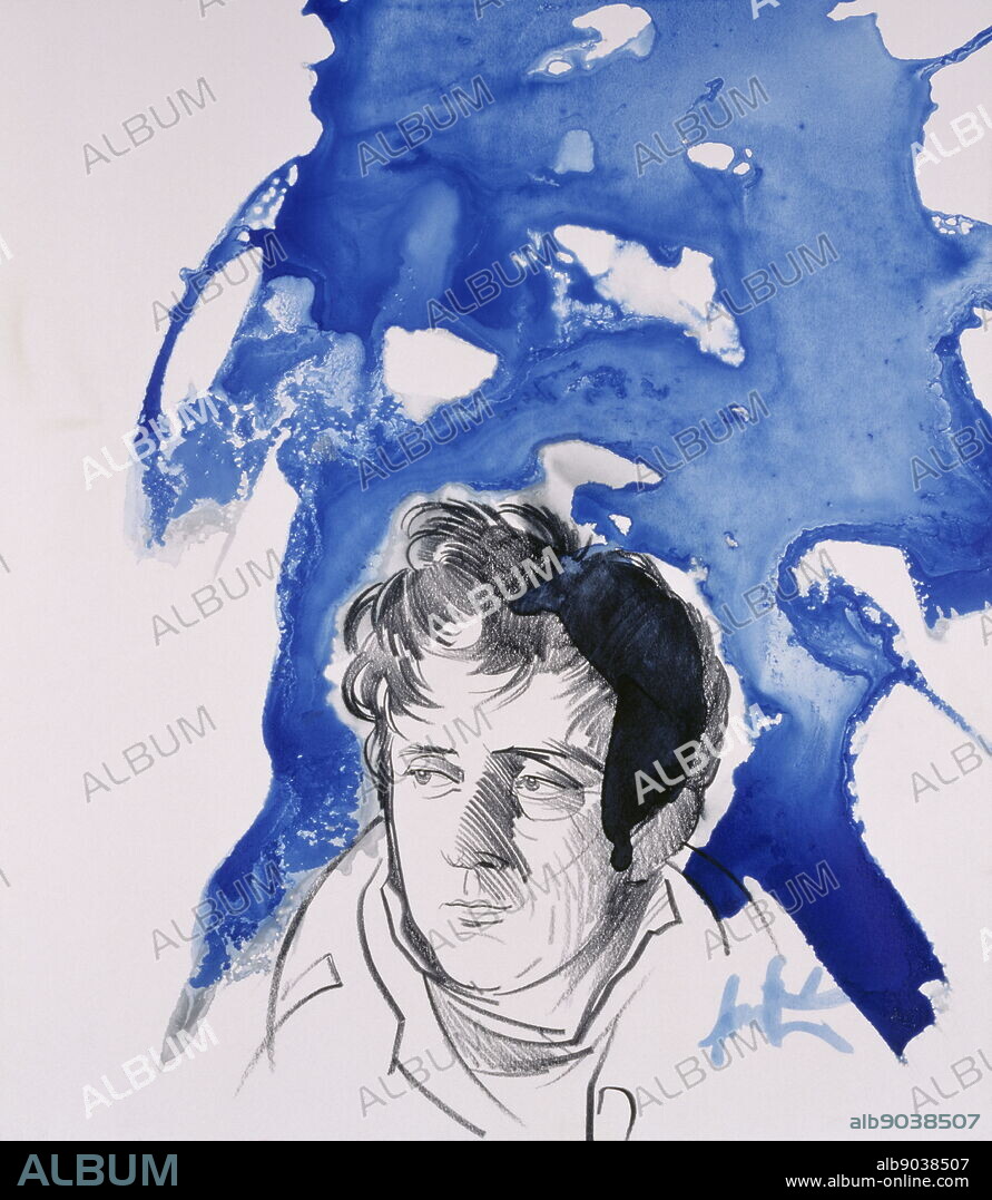 François-René, Viscount of Chateaubriand (1768 - 1848); French writer, politician, diplomat; considered the founder of Romanticism in French literature. 1998 Portrait on a poster by Raymond Moretti (1931-2005), a French painter and sculptor.