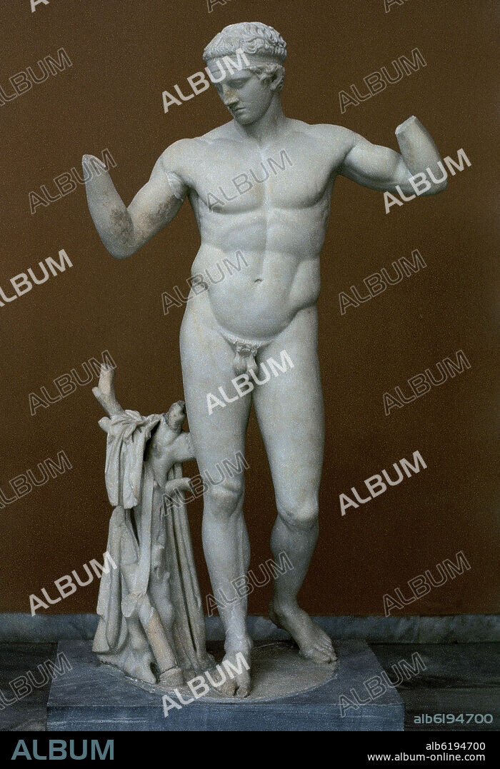 POLICLETO (450 AC-420 AC). ESTATUA DE DIADUMENO DE DELOS - COPIA DEL DIADUMENO DE POLICLETO - SIGLO V AC.