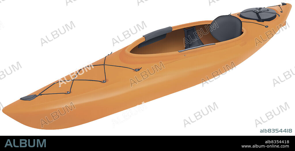 Enclosed single-seat boat with a rounded hull to ensure stability and maneuverability, propelled by a seated rower with a double- bladed paddle. Designed for use in still waters.