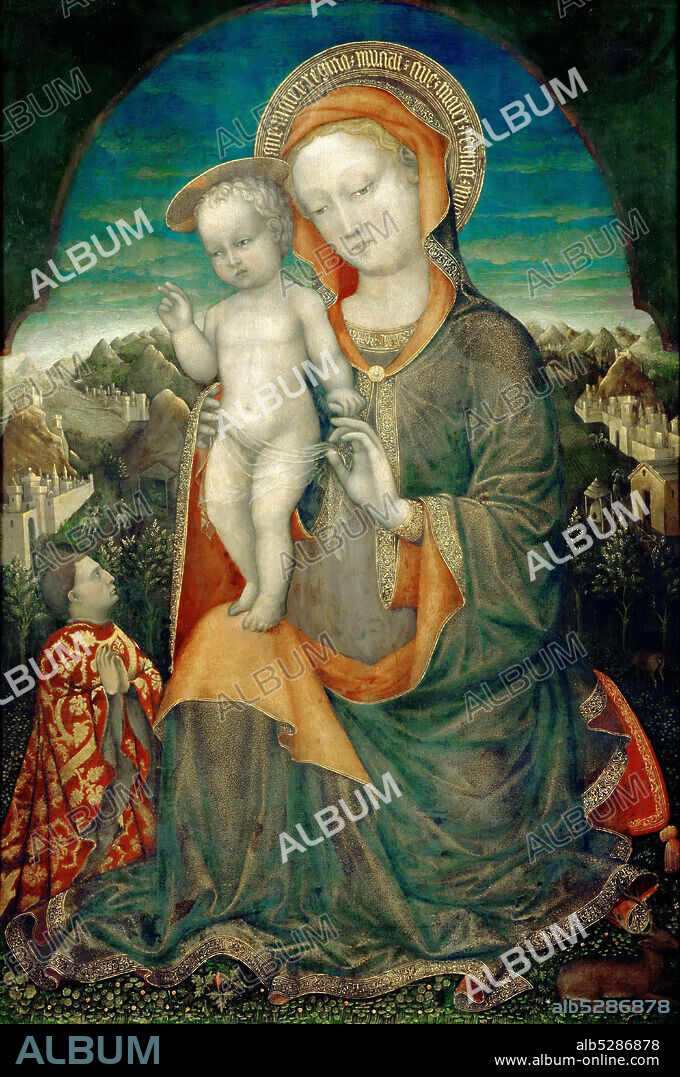 JACOPO BELLINI. The Madonna of Humility Adored by Lionello d'Este.