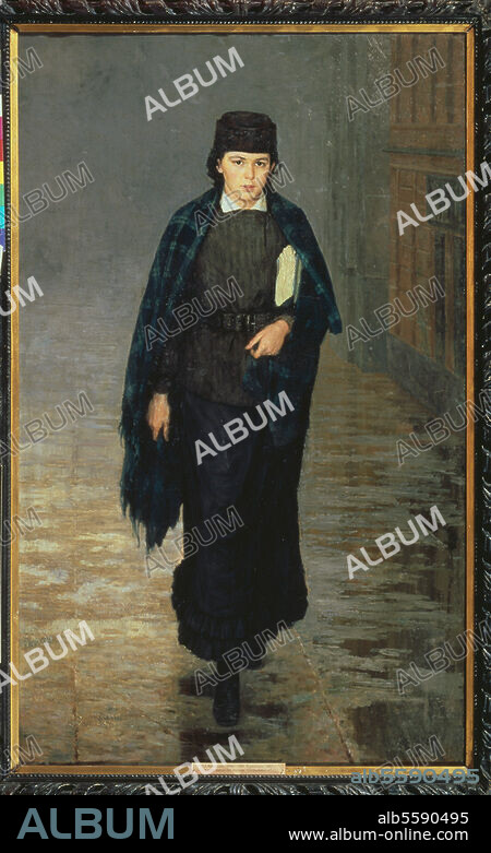 NIKOLAI ALEXANDROWITSCH JAROSCHENKO. Yaroshenko, Nikolai Alexandrovich. Russian painter, 1846-1899. Girl Student. Painting, 1883. Kaluga, Museum of Art.