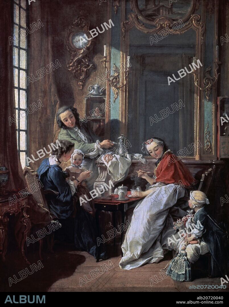 FRANÇOIS BOUCHER (1703-1770). EL DESAYUNO - 1739 - O/L 82x66 - ROCOCO FRANCES.