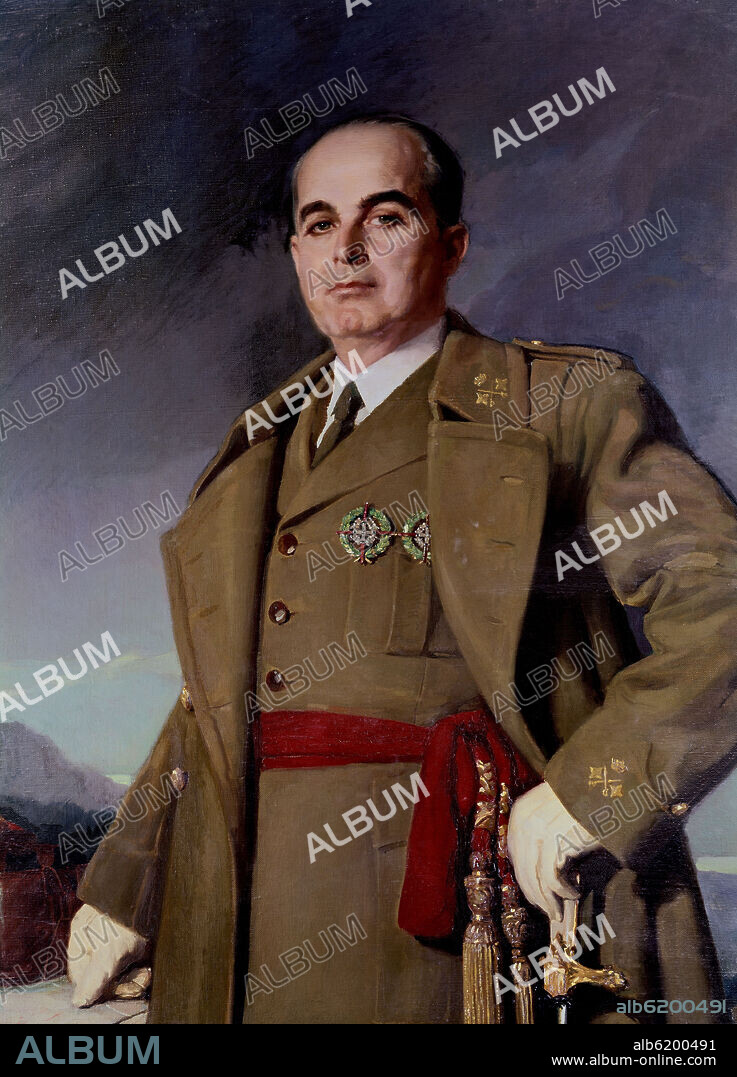 AGUSTIN SEGURA (1900-1988). 'The General José Enrique Varela', 20th century, Oil on canvas.