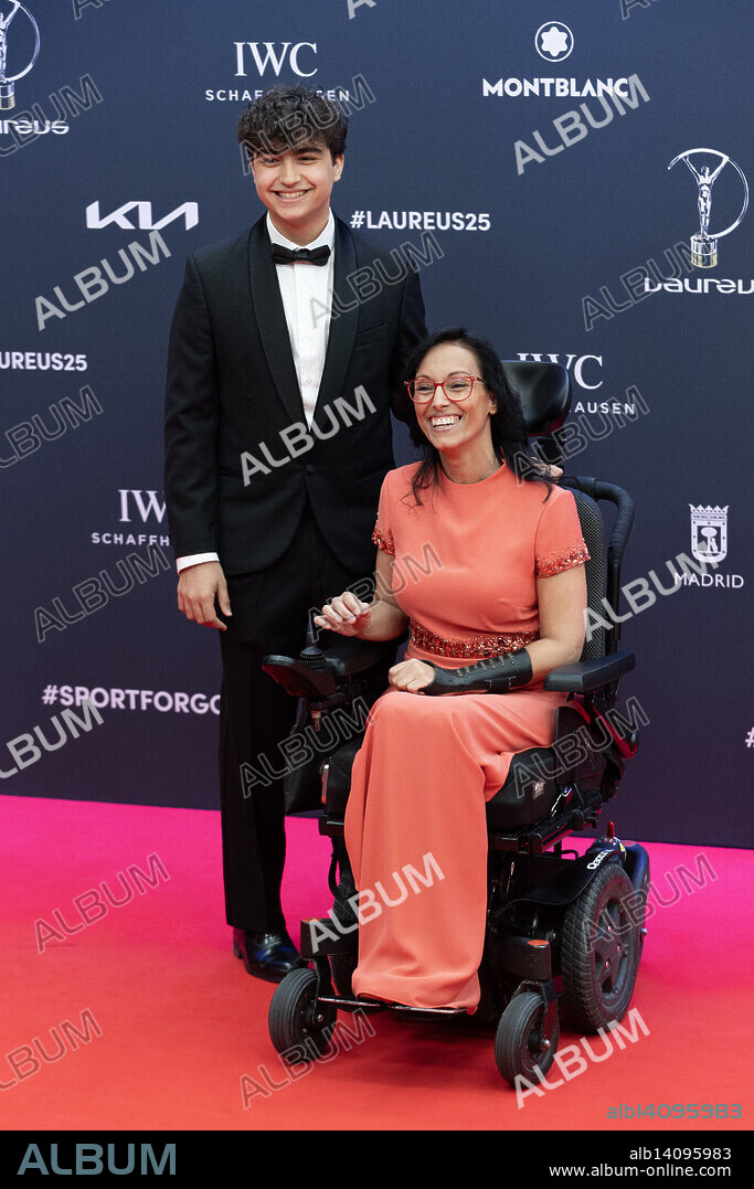 April 21, 2025, Madrid, Madrid, Spain: TERESA PERALES and MARIANO MENOR Jr poses at the Laureus World Sports Awards Madrid 2025 at GalerÃ­a de Cristal on April 21, 2025 in Madrid, Spain. (Credit Image: © Oscar Manuel Sanchez/ZUMA Press Wire).