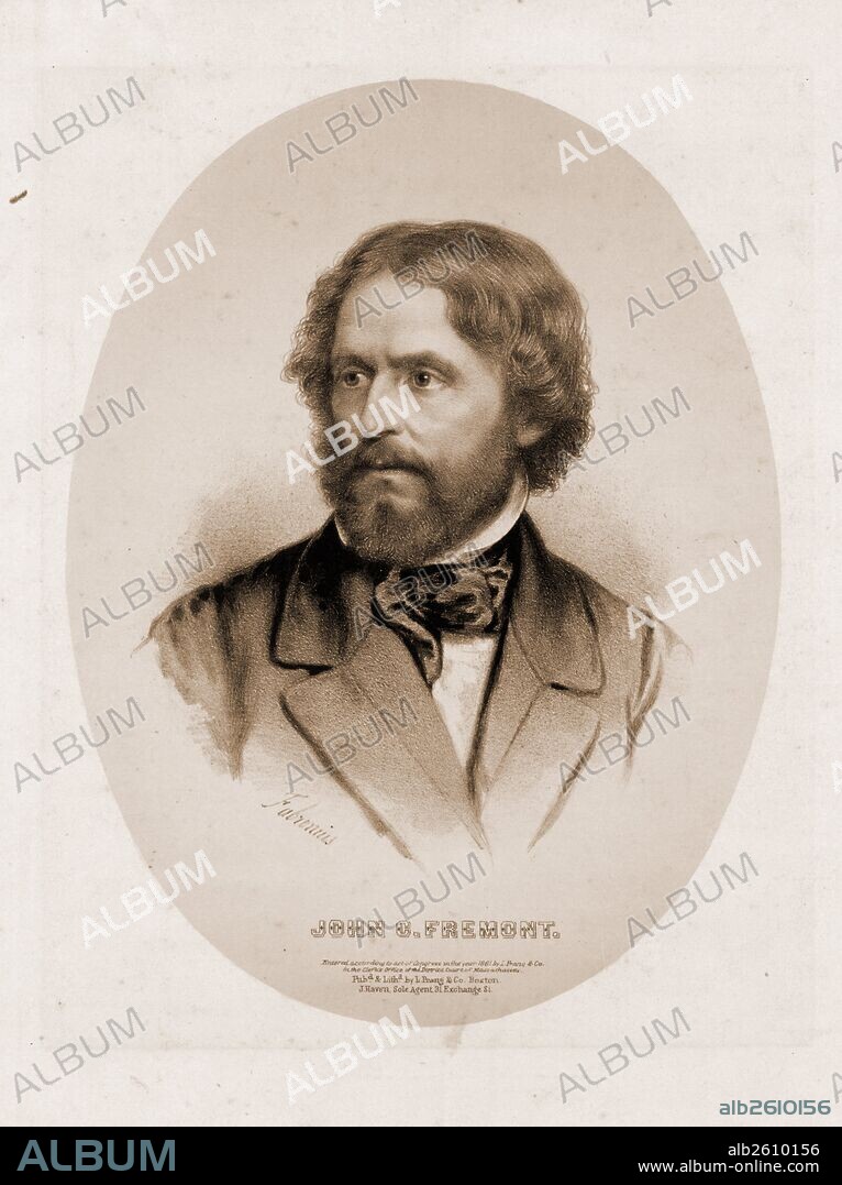 John C. Fremont / Fabronius.; Boston : L. Prang & Co., 1861.; 1 print : lithograph.; Portrait print of John C. Fremont, head-and-shoulders view, facing slightly left.